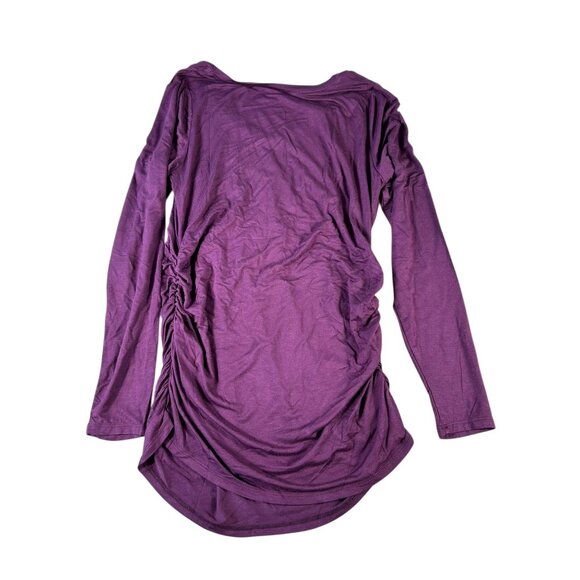 NEW Motherhood Maternity Purple Shirt V Neck Long Sleeve Stretch Size M NWT - Picture 5 of 5